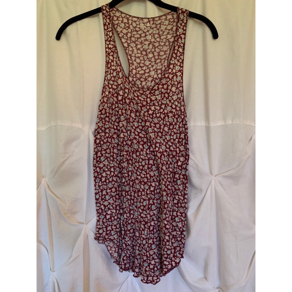 Flower Printed Scoop-Necked Tank